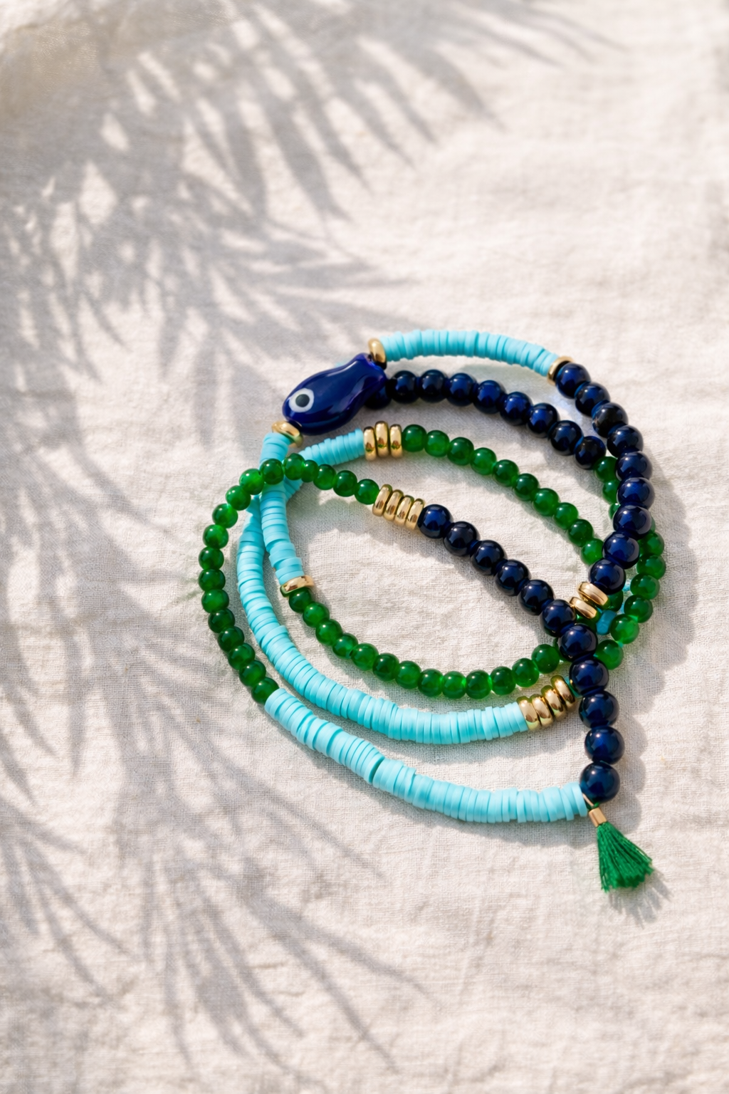 Resort Luxe Bangles - Set of 3 Turquoise, Green, Navy